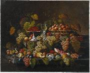 Severin Roesen Still Life with Fruit painting